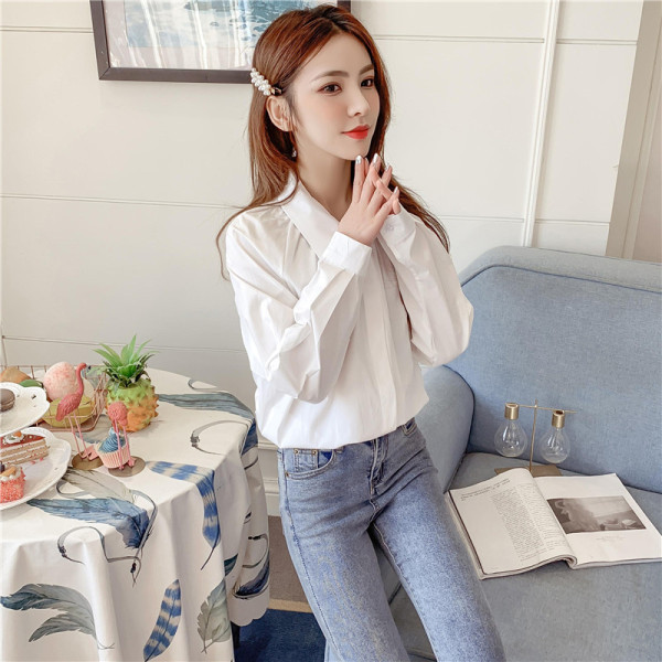 Jauna modeļa sieviešu krekls ar apaļu kakla izgriezumu un garām piedurknēm - plats modelis