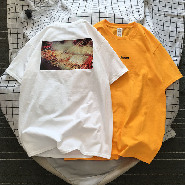 Muška pamučna majica kratkih rukava, natpis i print na leđima