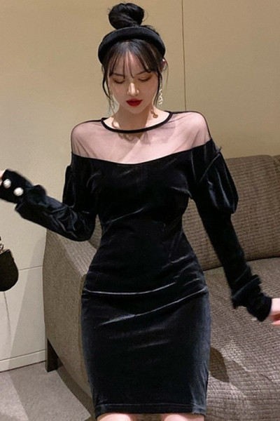 Retro naiste sametkleit tülliga