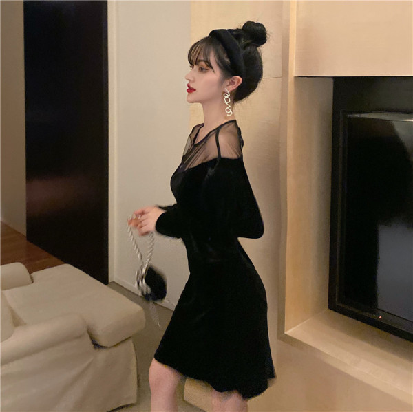 Retro naiste sametkleit tülliga