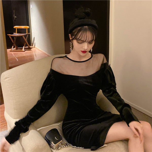 Retro naiste sametkleit tülliga