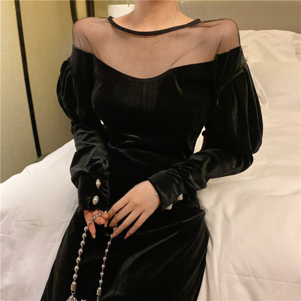 Retro naiste sametkleit tülliga