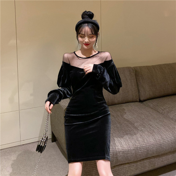 Retro naiste sametkleit tülliga