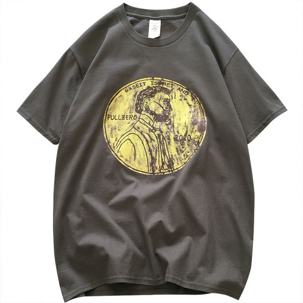 Ikdienas vīriešu T-krekls ar īsām piedurknēm un apaļu apdruku