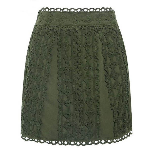 Fusta scurta de dama eleganta cu talie inalta si dantela