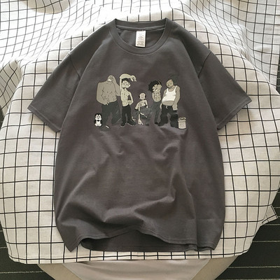 Moderna muška majica s printom i ovalnim izrezom