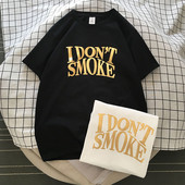 Tricou casual bărbătesc din bumbac, cu mâneci scurte și inscripție aurie