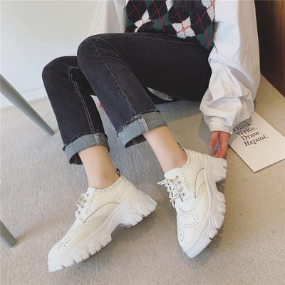 Pantofi casual dama din piele ecologica cu talpa aspra