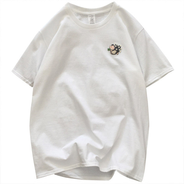 Pašreizējais vīriešu t-krekls ar izšuvumu ezīša formā