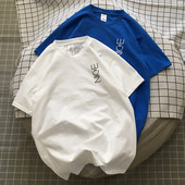 Alkalmi férfi póló rövid ujjal, ovális nyakkivágással és felirattal