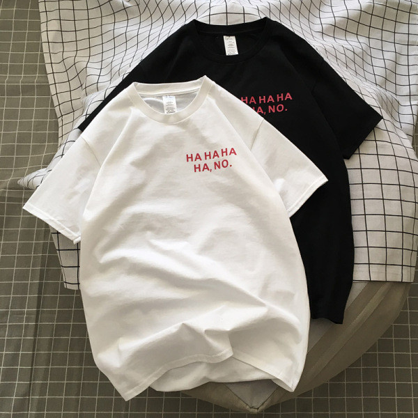 Tricou bărbătesc din bumbac model nou cu mâneci scurte și inscripție