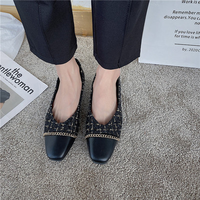 Pantofi casual dama cu lant metalic si talpa plata