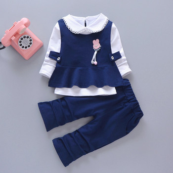 Модерен детски комплект от две части -блуза и панталон за момичета 