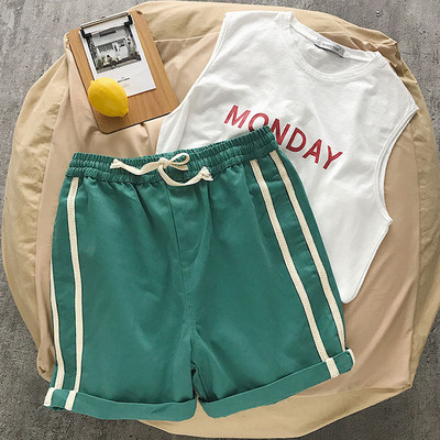 Къси мъжки спортни панталони с кант