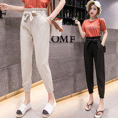 Moteriškos aktualios kelnės su aukštu juosmeniu tiesaus modelio