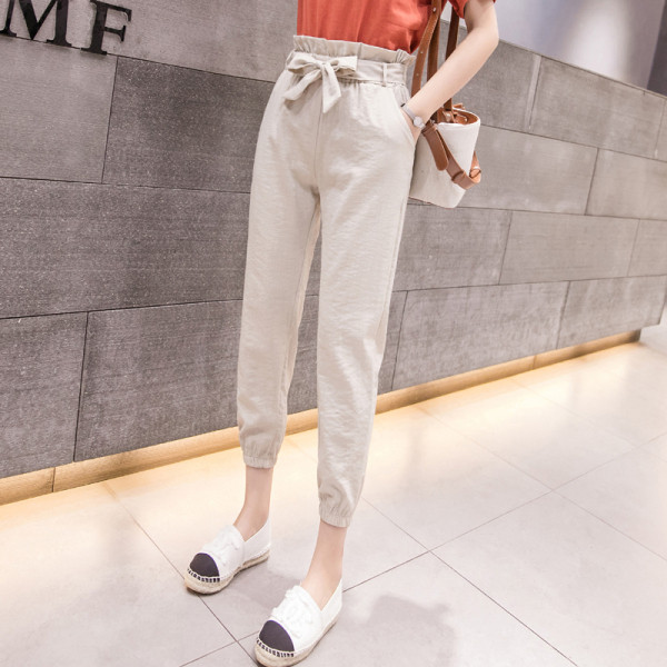 Moteriškos aktualios kelnės su aukštu juosmeniu tiesaus modelio