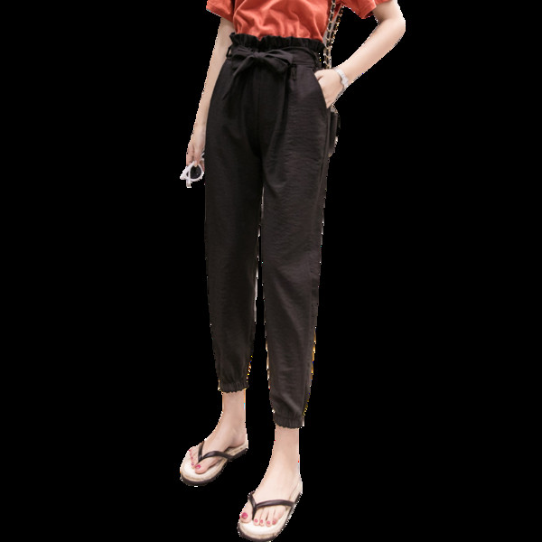 Moteriškos aktualios kelnės su aukštu juosmeniu tiesaus modelio