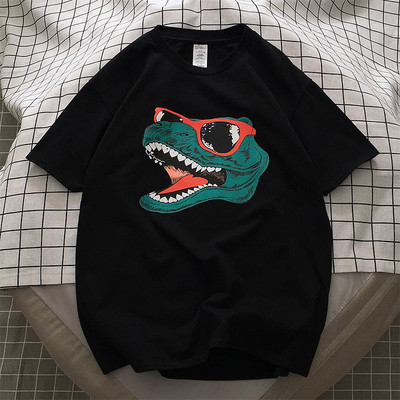 Tricou modern pentru bărbați cu aplicație de dinozaur