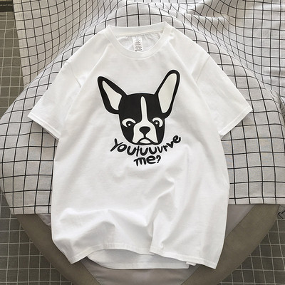 Tricou casual barbatesc cu aplicatie si inscriptie