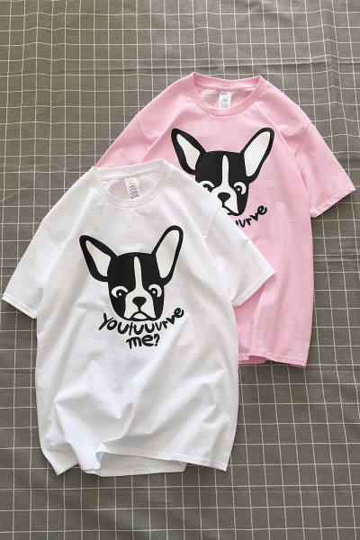 Tricou casual barbatesc cu aplicatie si inscriptie