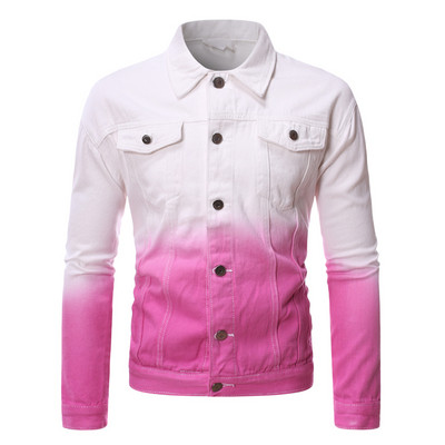 Muška traper jakna s klasičnim ovratnikom i gumbima