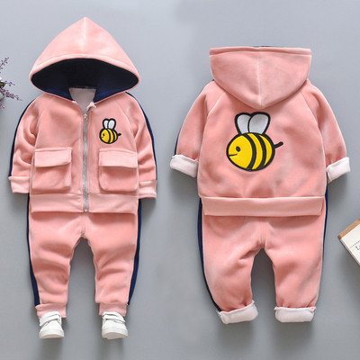 Naujo modelio vaikiškas dviejų dalių kelnių ir megztinių komplektas su spalvotu siuvinėjimu, tinkantis mergaitėms ir berniukams