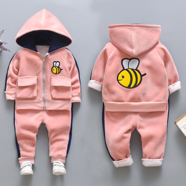 Naujo modelio vaikiškas dviejų dalių kelnių ir megztinių komplektas su spalvotu siuvinėjimu, tinkantis mergaitėms ir berniukams