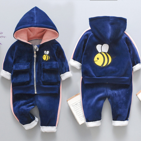 Naujo modelio vaikiškas dviejų dalių kelnių ir megztinių komplektas su spalvotu siuvinėjimu, tinkantis mergaitėms ir berniukams