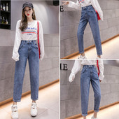 Alkalmi női farmer magas derékkal - egyenes modell