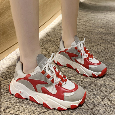 Tenisi casual dama cu talpa plate si sireturi