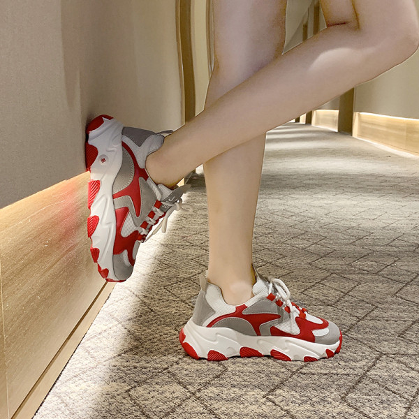 Tenisi casual dama cu talpa plate si sireturi