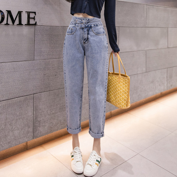 Uus kõrge vöökoha ja pikkusega 9/10 naiste teksapükste mudel