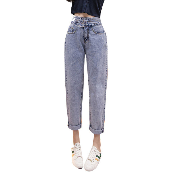 Uus kõrge vöökoha ja pikkusega 9/10 naiste teksapükste mudel