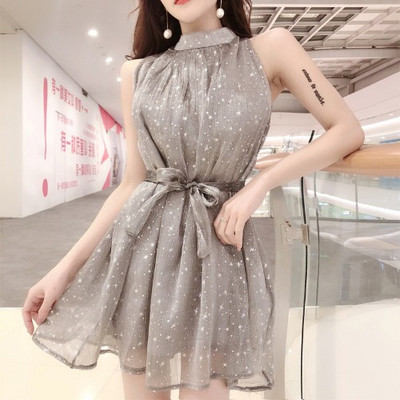 Rochie eleganta de dama cu cravate si guler jos