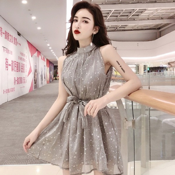 Rochie eleganta de dama cu cravate si guler jos