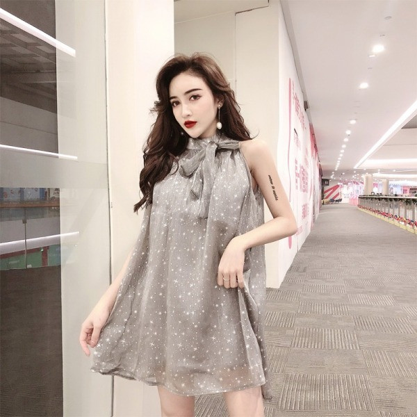 Rochie eleganta de dama cu cravate si guler jos