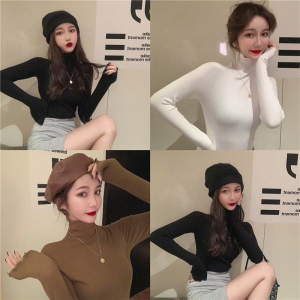 Bluză de damă mulata cu guler înalt