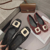 Pantofi casual dama in carouri cu element metalic