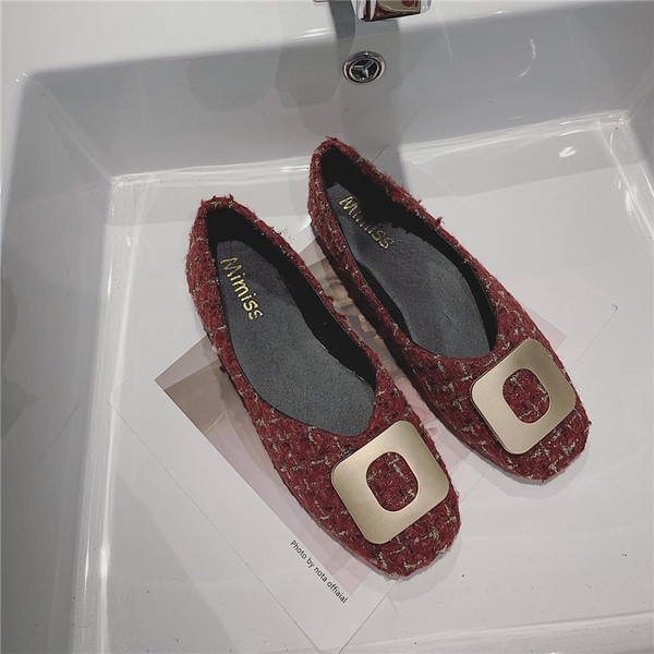 Pantofi casual dama in carouri cu element metalic