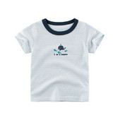 Dryžuoti vaikiški marškinėliai trumpomis rankovėmis berniukams