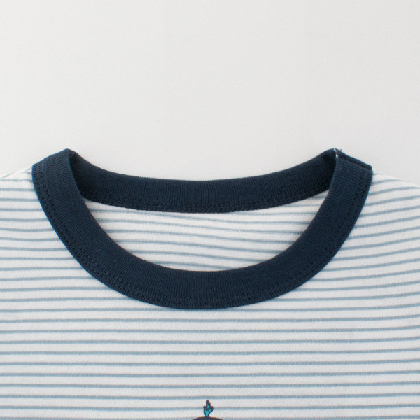 Dryžuoti vaikiški marškinėliai trumpomis rankovėmis berniukams