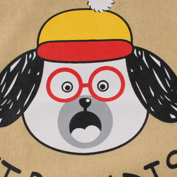 Vaikiški marškinėliai berniukams su aplikacijomis ir apvalia iškirpte