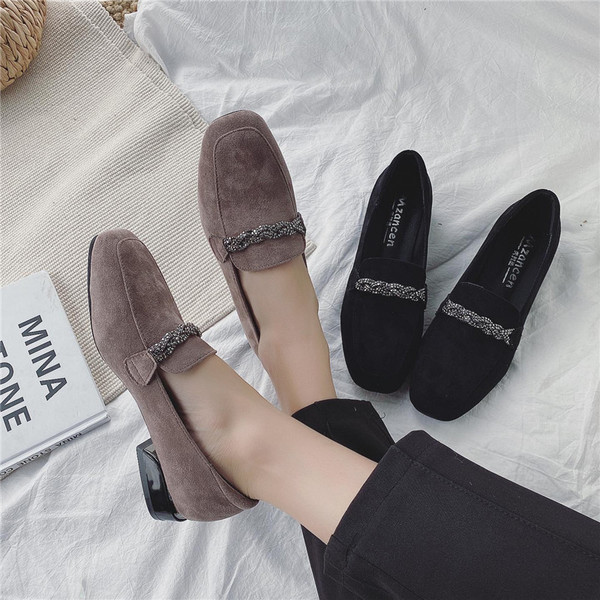 Pantofi casual dama din piele intoarsa ecologica cu pietre