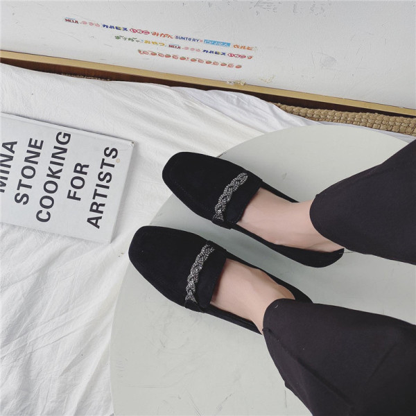 Pantofi casual dama din piele intoarsa ecologica cu pietre