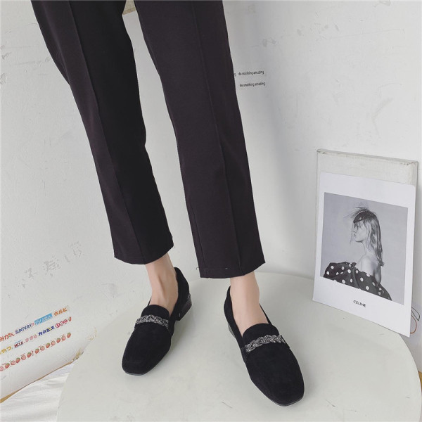 Pantofi casual dama din piele intoarsa ecologica cu pietre