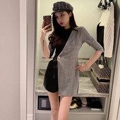 Rochie de dama bicolor cu nasture