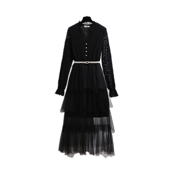 Moderns sieviešu kleitas piegriezuma modelis ar tillu un mežģīnēm