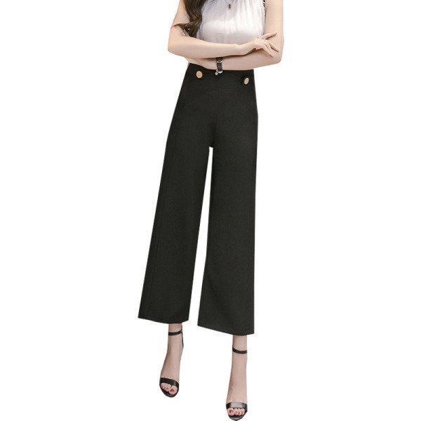 Elegantne ženske hlače s visokim strukom - široki model