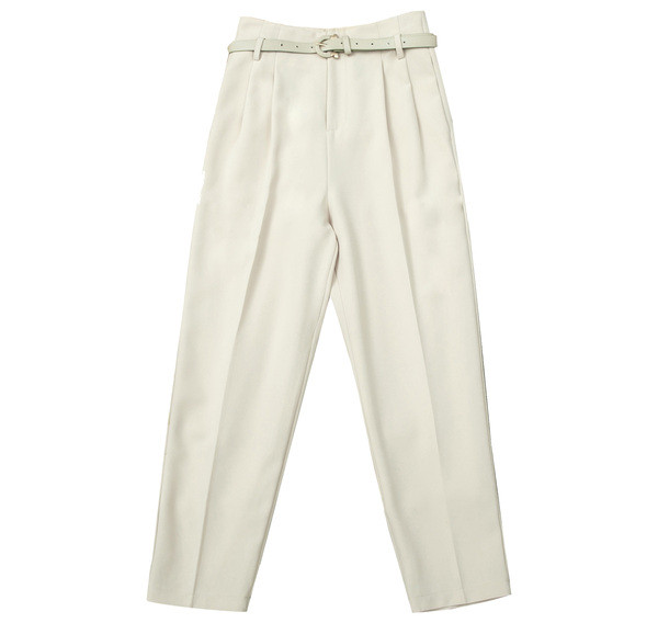 Sportiškos-elegantiškos moteriškos kelnės su diržu - aukštu liemeniu