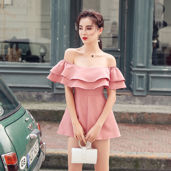 Modern női overall csupasz váll - széles modell